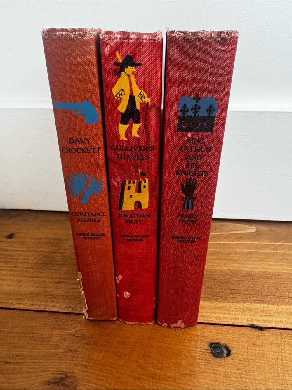 Vintage Red Junior Deluxe Editions Book Lot Set of 3 Classics